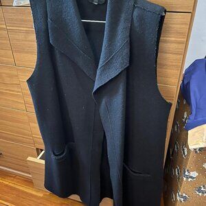 Eileen Fisher wool vest, S/P, black